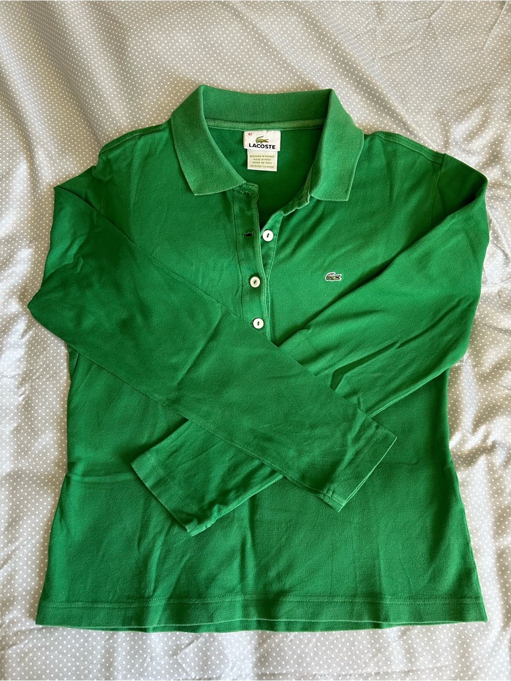 Lacoste Bright Green Long Sleeve Polo Shirt
